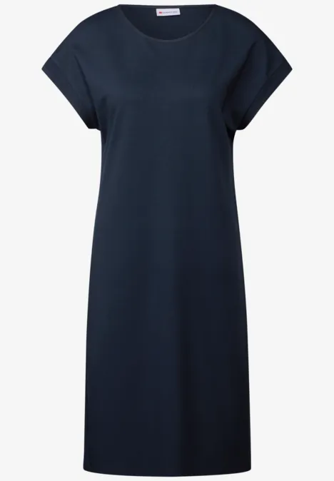 Jersey-Kleid in Unifarbe deep blue