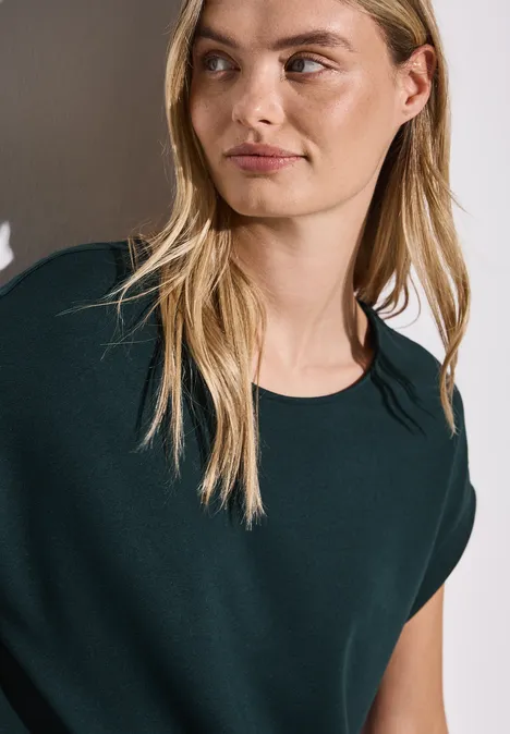 Jersey-Kleid in Unifarbe hunter green