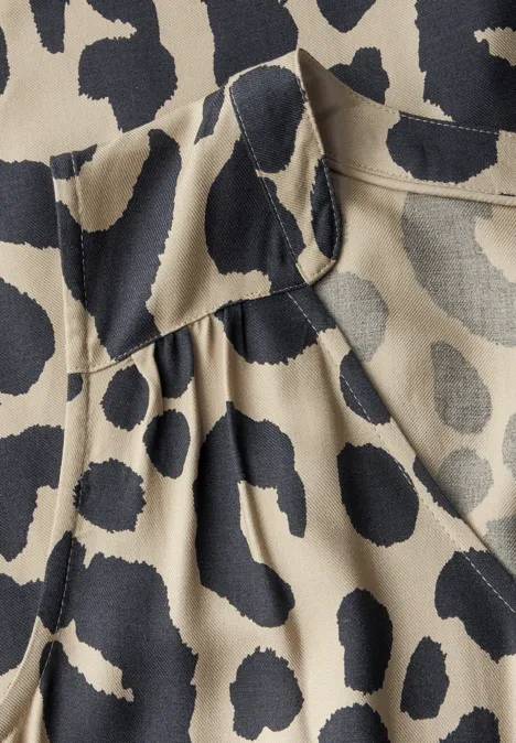Gemustertes Midi-Kleid coastal beige