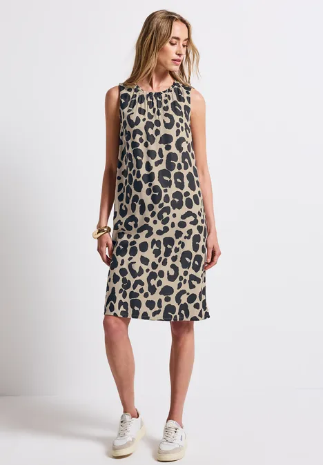 Gemustertes Kleid coastal beige