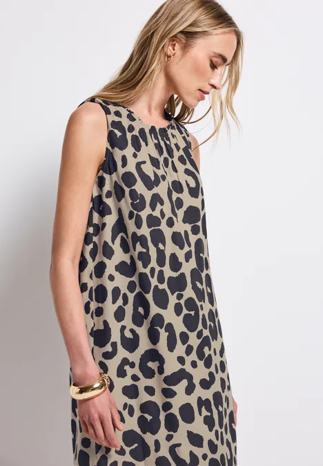 Gemustertes Kleid coastal beige