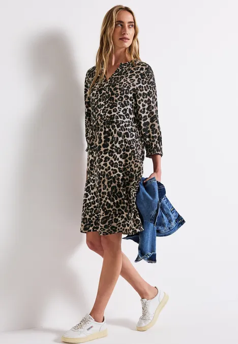 Gemustertes Tunika-Kleid Black