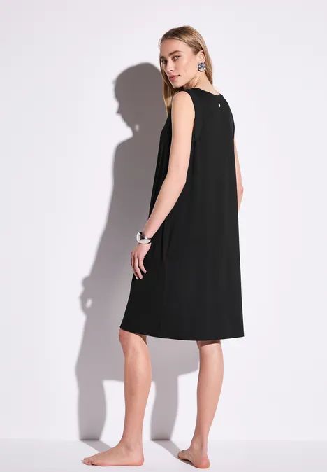 Kleid mit Chiffon-Detail Black