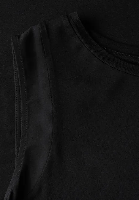 Kleid mit Chiffon-Detail Black