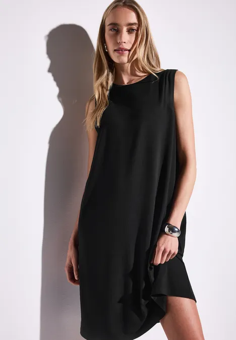 Kleid mit Chiffon-Detail Black