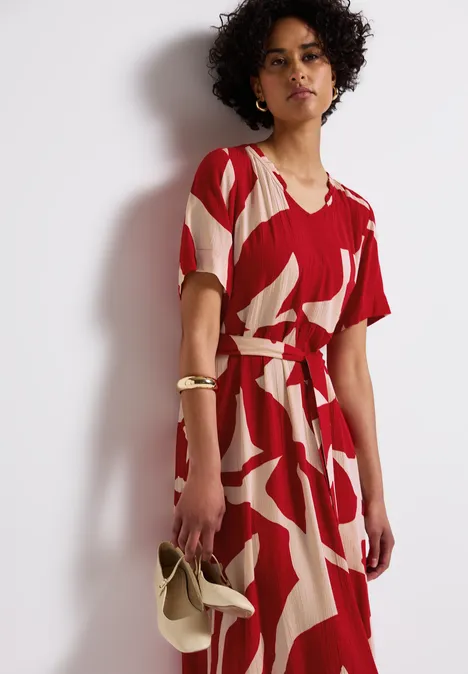 Maxi-Kleid mit Print glory red