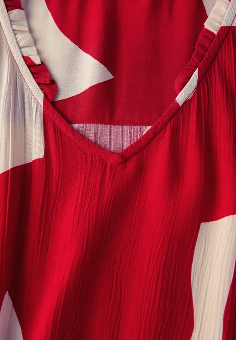 Maxi-Kleid mit Print glory red