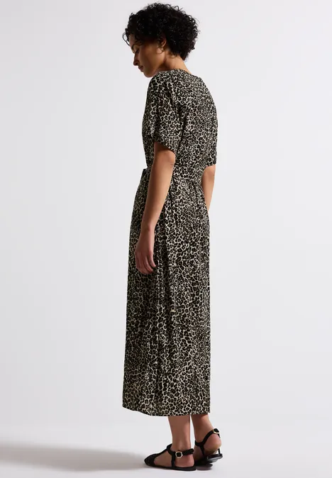 Maxi-Kleid mit Print Black