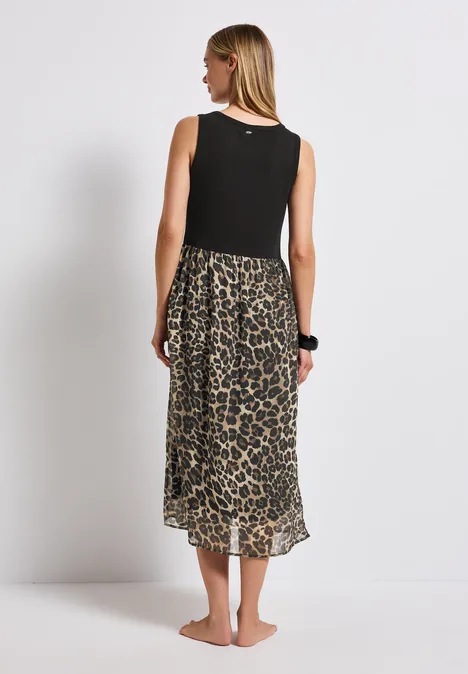 Robe mélange de matières Black