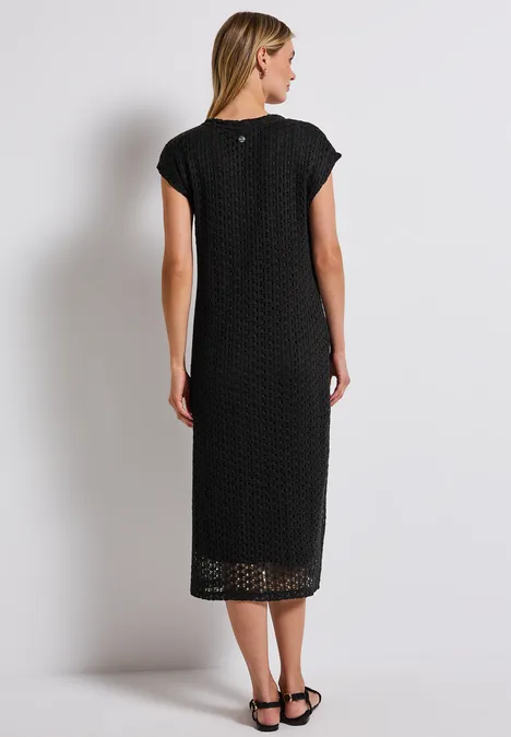 Spitzenkleid mit V-Neck Black