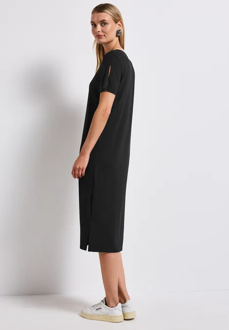 Kleid mit Schlitzdetail Black