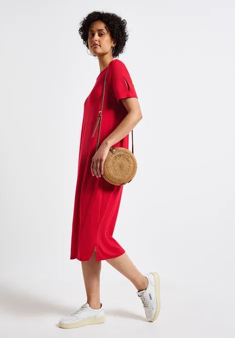 Kleid mit Schlitzdetail glory red