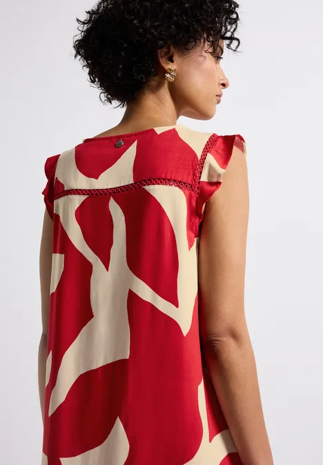 Gemustertes Tunika-Kleid glory red