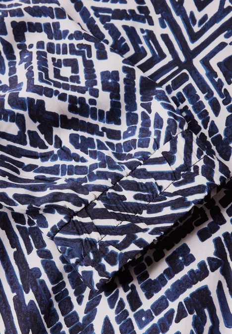 Gemustertes Midikleid deep blue
