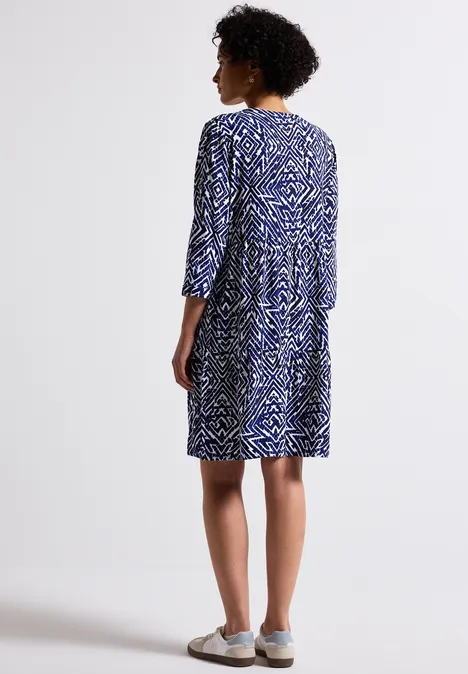 Gemustertes Tunika-Kleid deep blue
