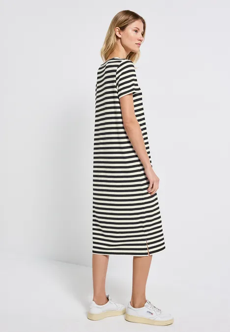 Gestreiftes T-Shirt-Kleid Black