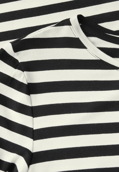 Gestreiftes T-Shirt-Kleid Black