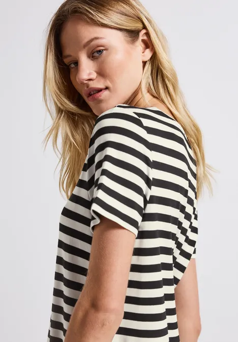 Gestreiftes T-Shirt-Kleid Black