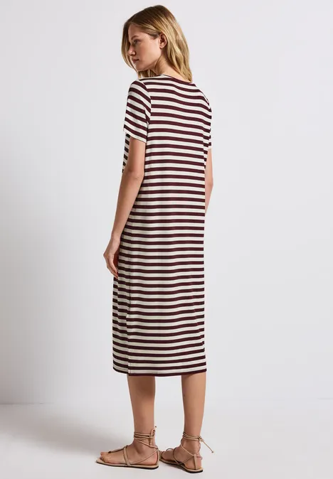 Gestreiftes T-Shirt-Kleid dark cherry red