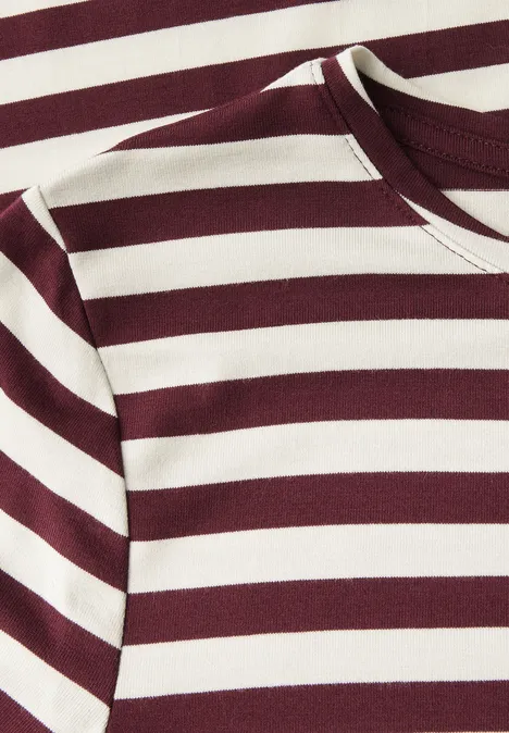 Gestreiftes T-Shirt-Kleid dark cherry red