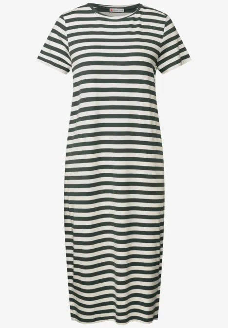 Gestreiftes T-Shirt-Kleid mid green