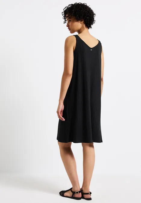 Trägerkleid in Unifarbe Black