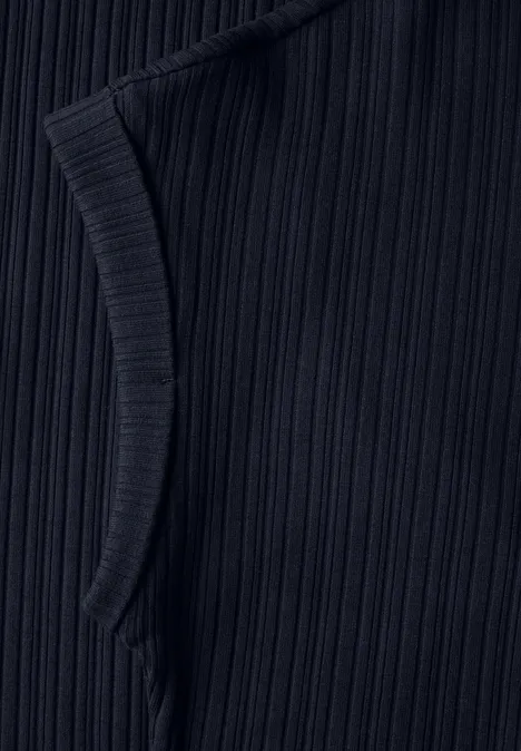 Kleid mit Rippstruktur deep blue