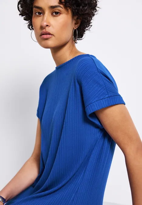 Kleid mit Rippstruktur dodger blue