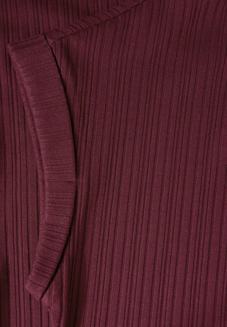 Kleid mit Rippstruktur dark cherry red