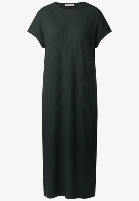 Kleid mit Rippstruktur pine grove green