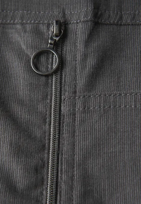 Cordkleid mit Split Neck concrete grey