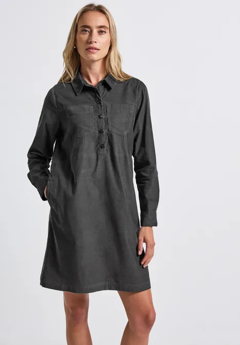 Cordkleid concrete grey