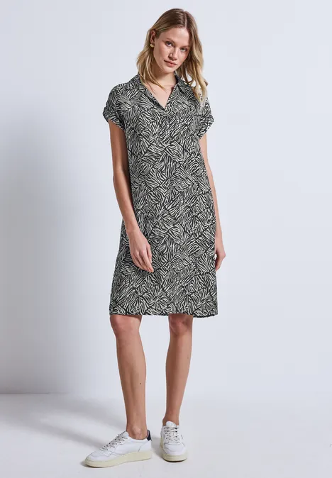 Gemustertes T-Shirt Kleid pine grove green