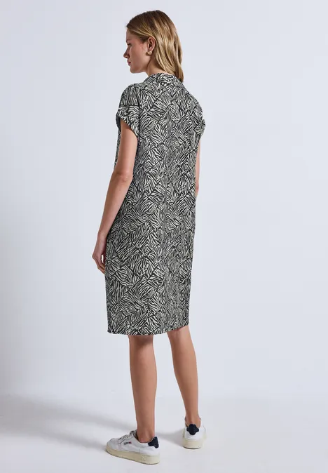 Gemustertes T-Shirt Kleid pine grove green