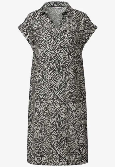 Gemustertes T-Shirt Kleid pine grove green