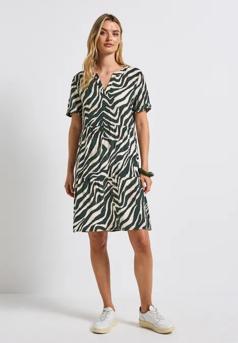 Gemustertes Tunika-Kleid pine grove green