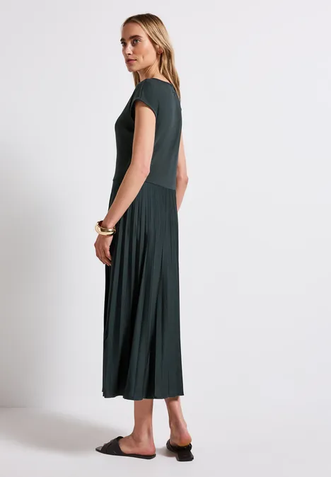 Kleid mit Plissée-Rock pine grove green