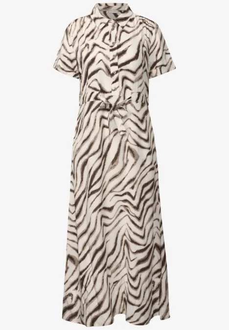 Robe chemisier à motifs tumbled beige
