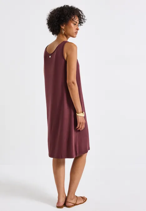 Kleid mit Knotendetail dark cherry red