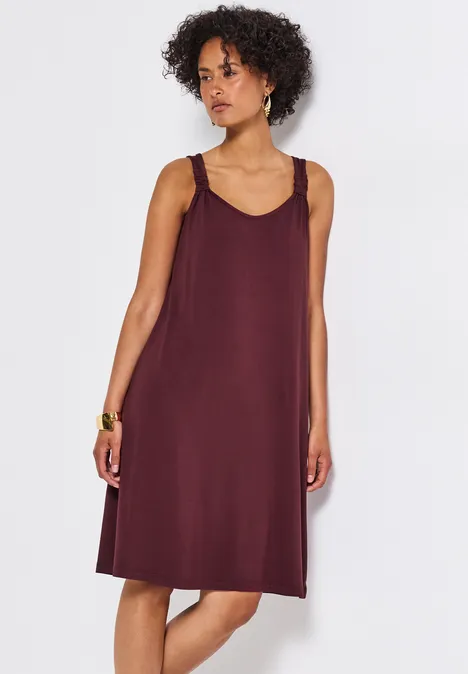 Kleid mit Knotendetail dark cherry red