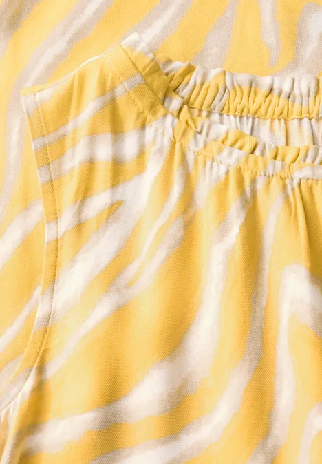 Gemustertes Kleid buttercream yellow