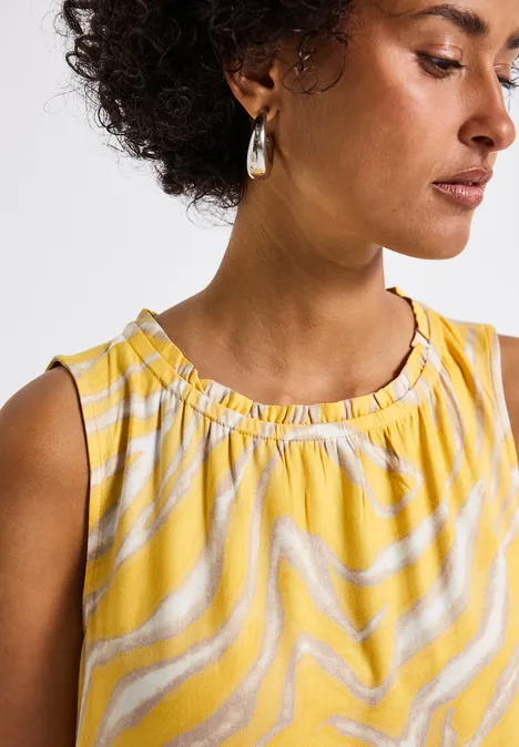 Gemustertes Kleid buttercream yellow