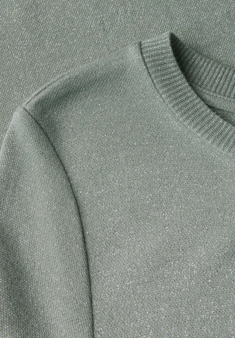 Glitzerndes T-Shirt Kleid dusty milky green