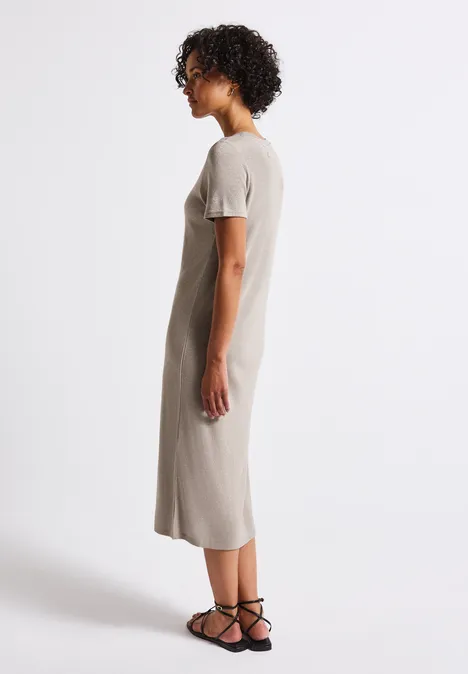 Glitzerndes T-Shirt Kleid tumbled beige