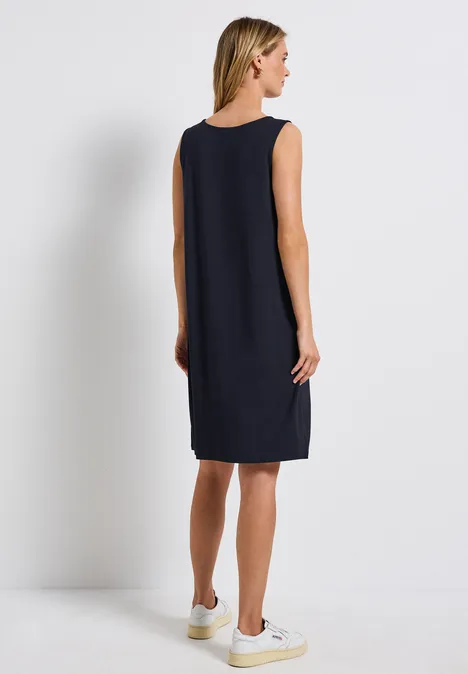 Kleid in Unifarbe deep blue