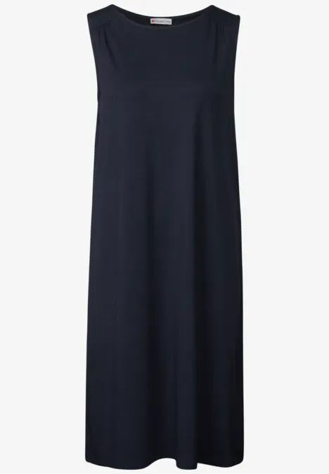 Kleid in Unifarbe deep blue