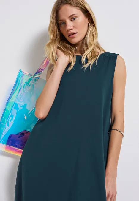 Kleid in Unifarbe tide blue