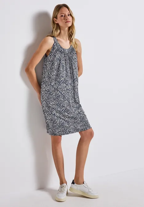 Gemustertes Kleid deep blue