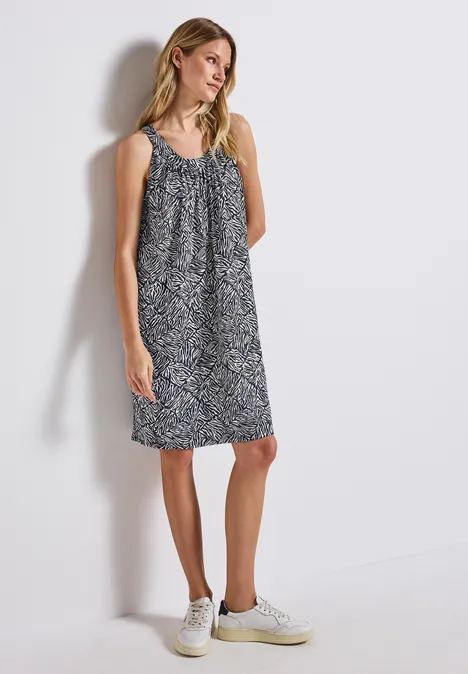 Gemustertes Kleid deep blue