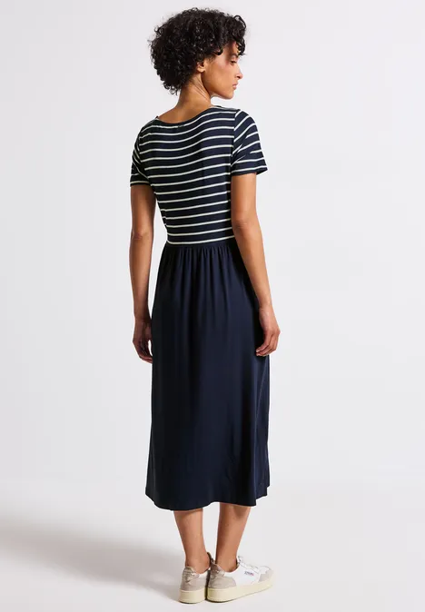 Gestreiftes Midi-Kleid deep blue